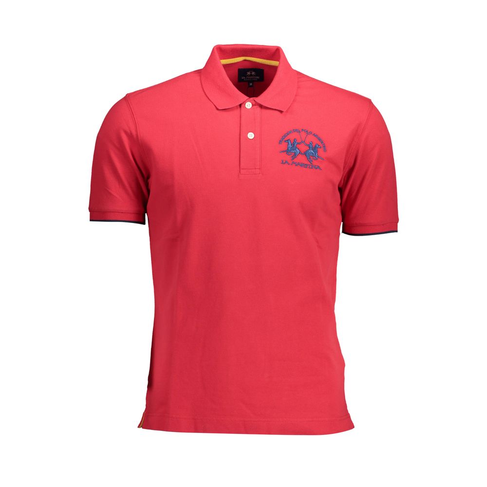 La Martina Red Cotton Polo T-Shirt | Regal Royce