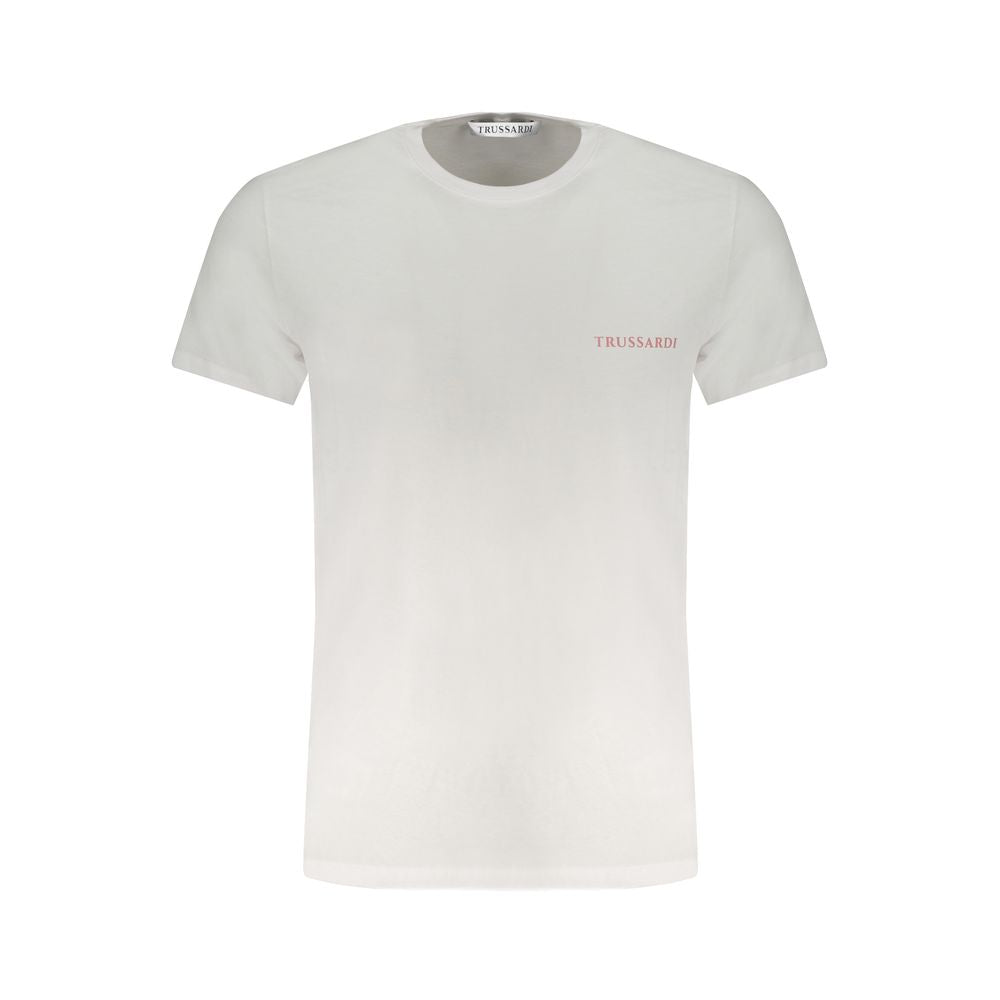Trussardi White Cotton Men T-Shirt | Regal Royce