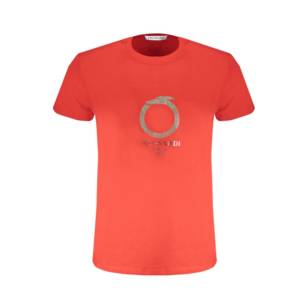 Trussardi Red Cotton Men T-Shirt | Regal Royce