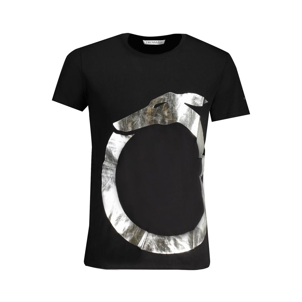 Trussardi Black Cotton Men T-Shirt | Regal Royce