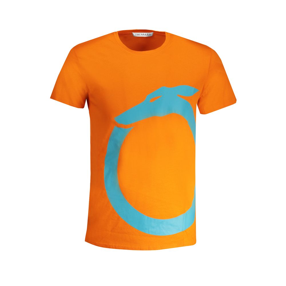 Trussardi Arancione Cotton Men T-Shirt | Regal Royce