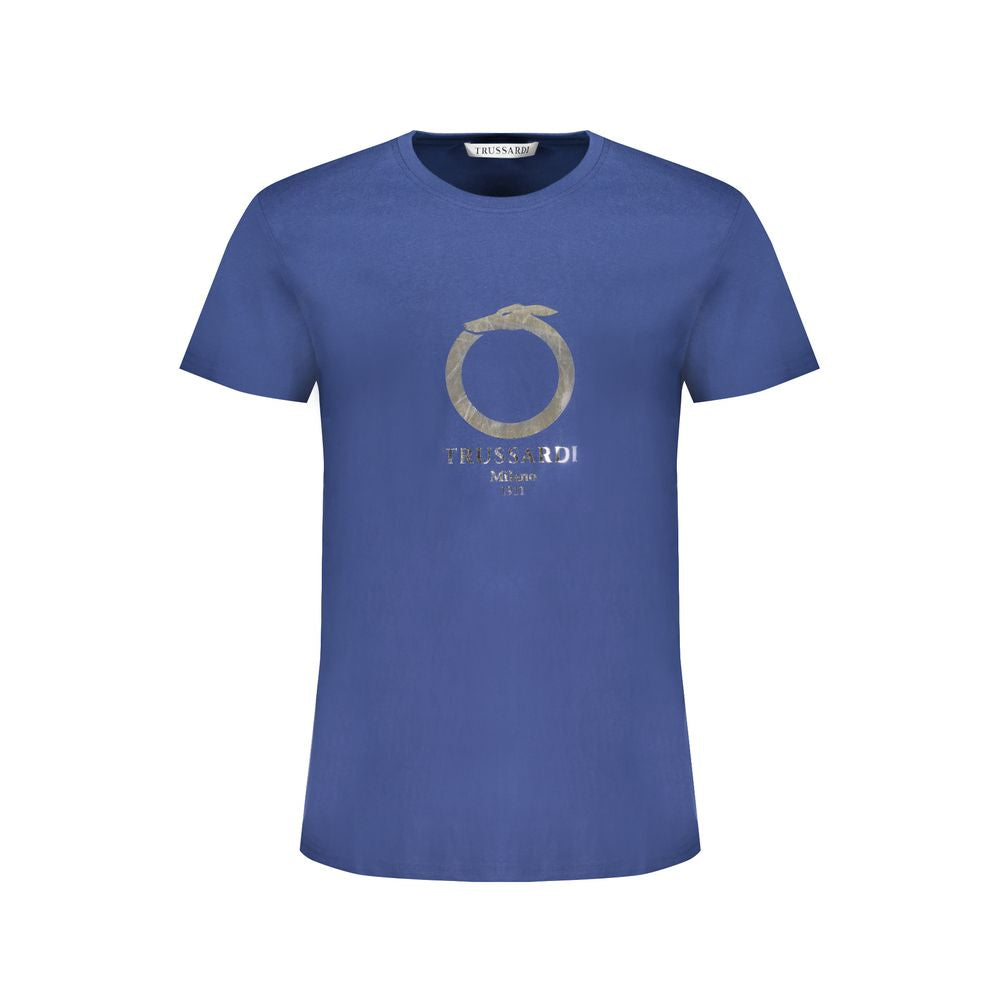Trussardi Blue Cotton Men T-Shirt | Regal Royce