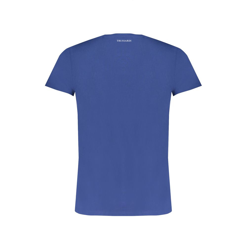 Trussardi Blue Cotton Men T-Shirt | Regal Royce
