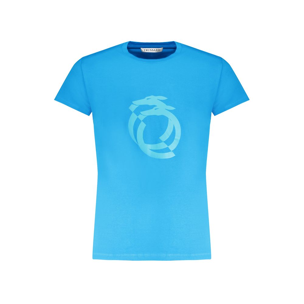Trussardi Azzurro Cotton Men T-Shirt | Regal Royce