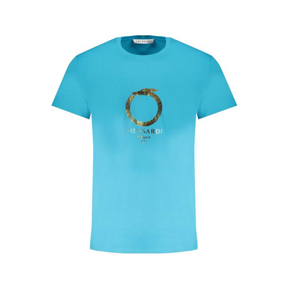 Trussardi Azzurro Cotton Men T-Shirt | Regal Royce