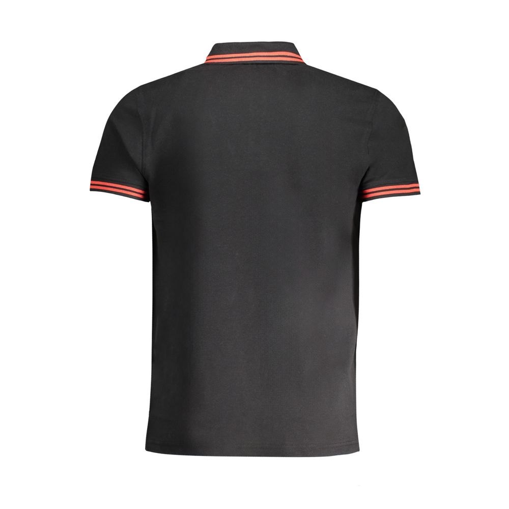 Cavalli Class Black Cotton Men Polo Shirt | Regal Royce