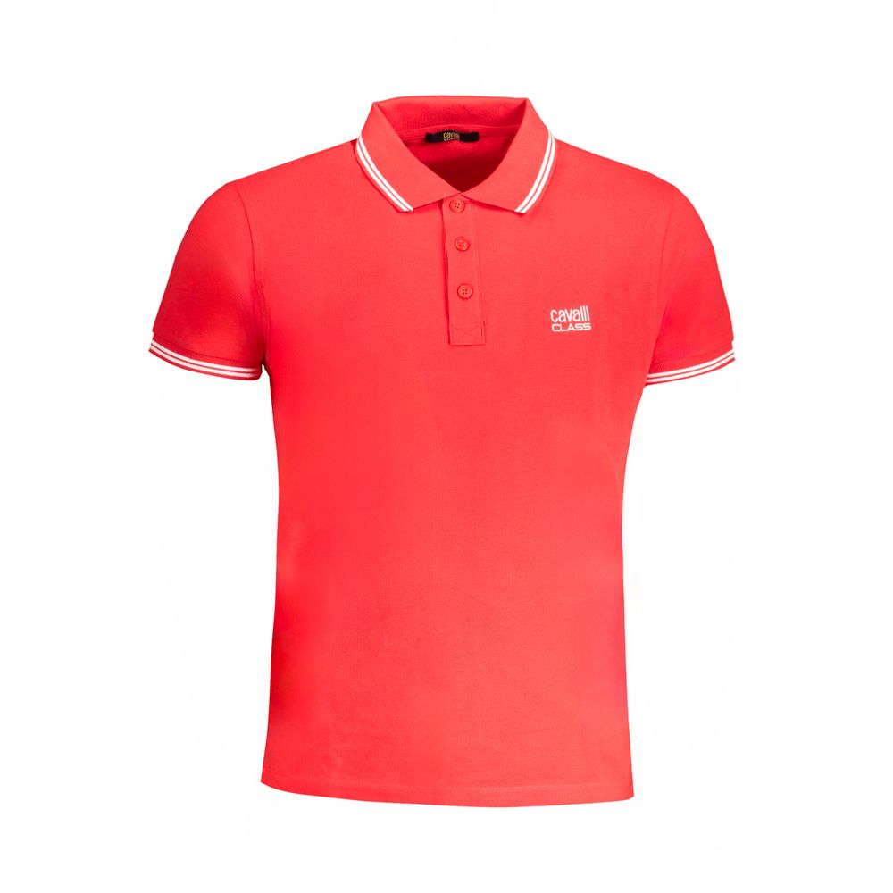 Cavalli Class Red Cotton Men Polo Shirt | Regal Royce