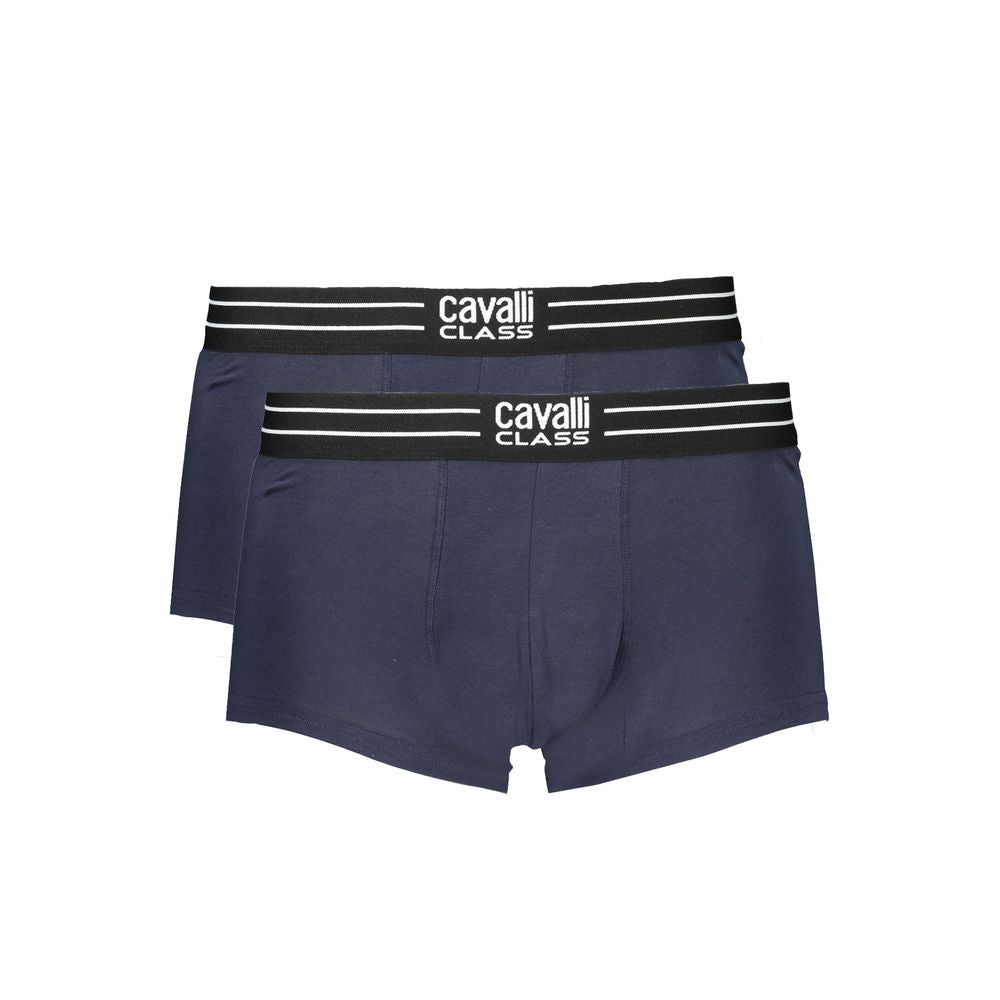 Cavalli Class Blue Cotton Men Boxer | Regal Royce