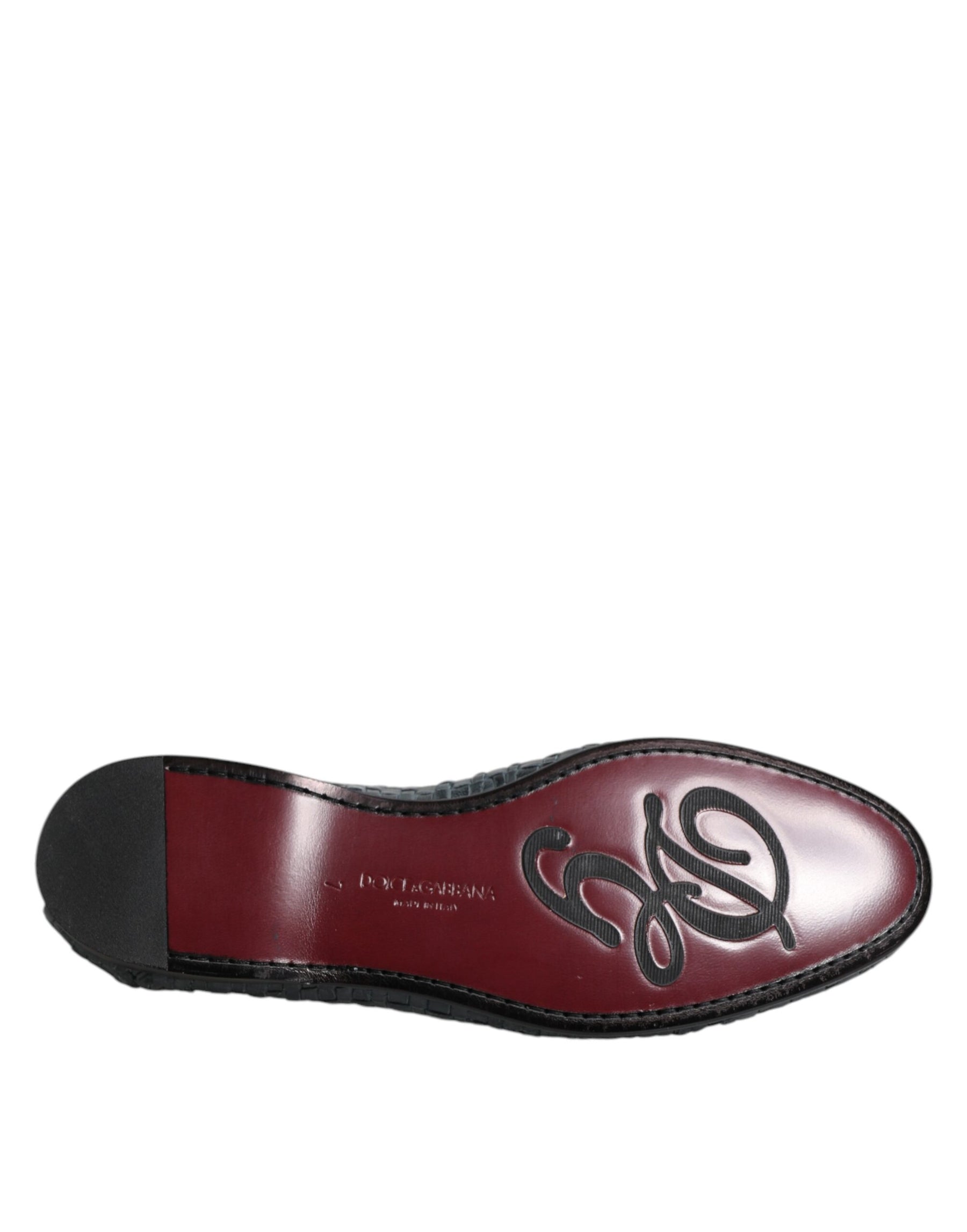 Dolce & Gabbana Blue Woven Leather Slip On Loafers Shoes | Regal Royce
