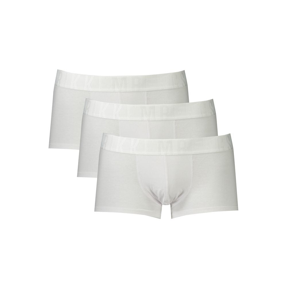 Bikkembergs White Polyester Men's Boxer Briefs Trio Pack | Regal Royce