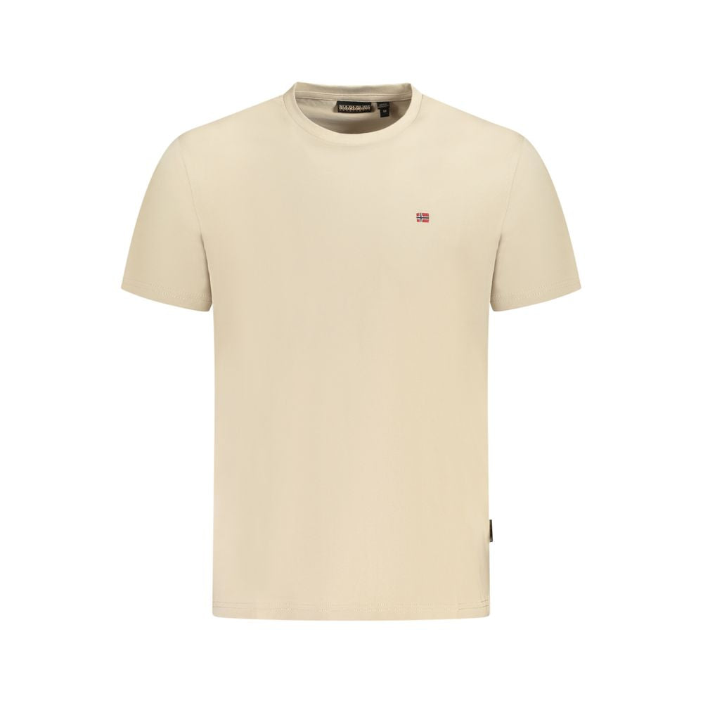 Napapijri Beige Cotton Mens T-Shirt | Regal Royce