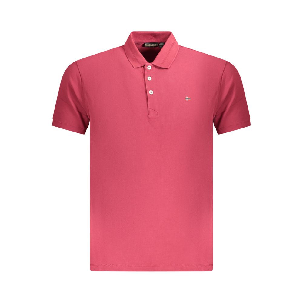 Napapijri Red Cotton Men Polo Shirt | Regal Royce