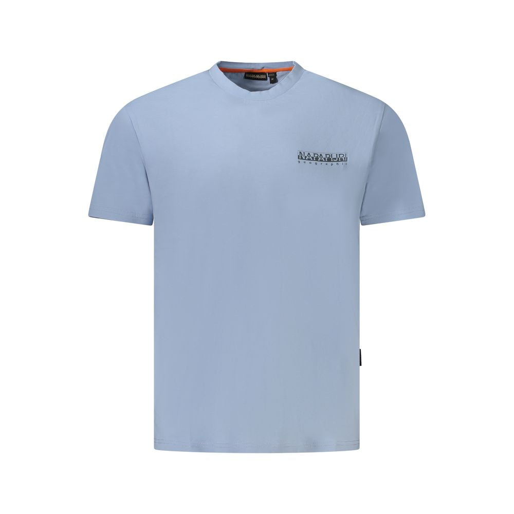 Napapijri Light Blue Cotton Men T-Shirt | Regal Royce