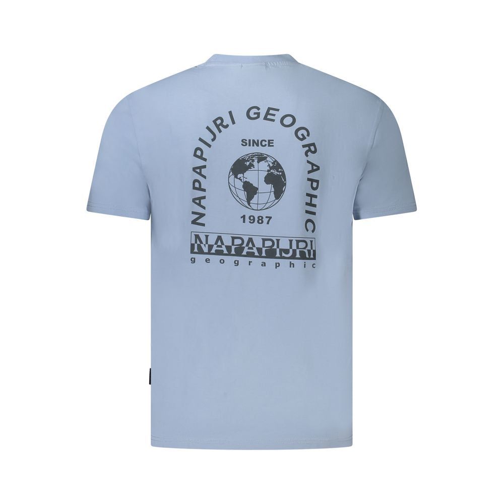 Napapijri Light Blue Cotton Men T-Shirt | Regal Royce