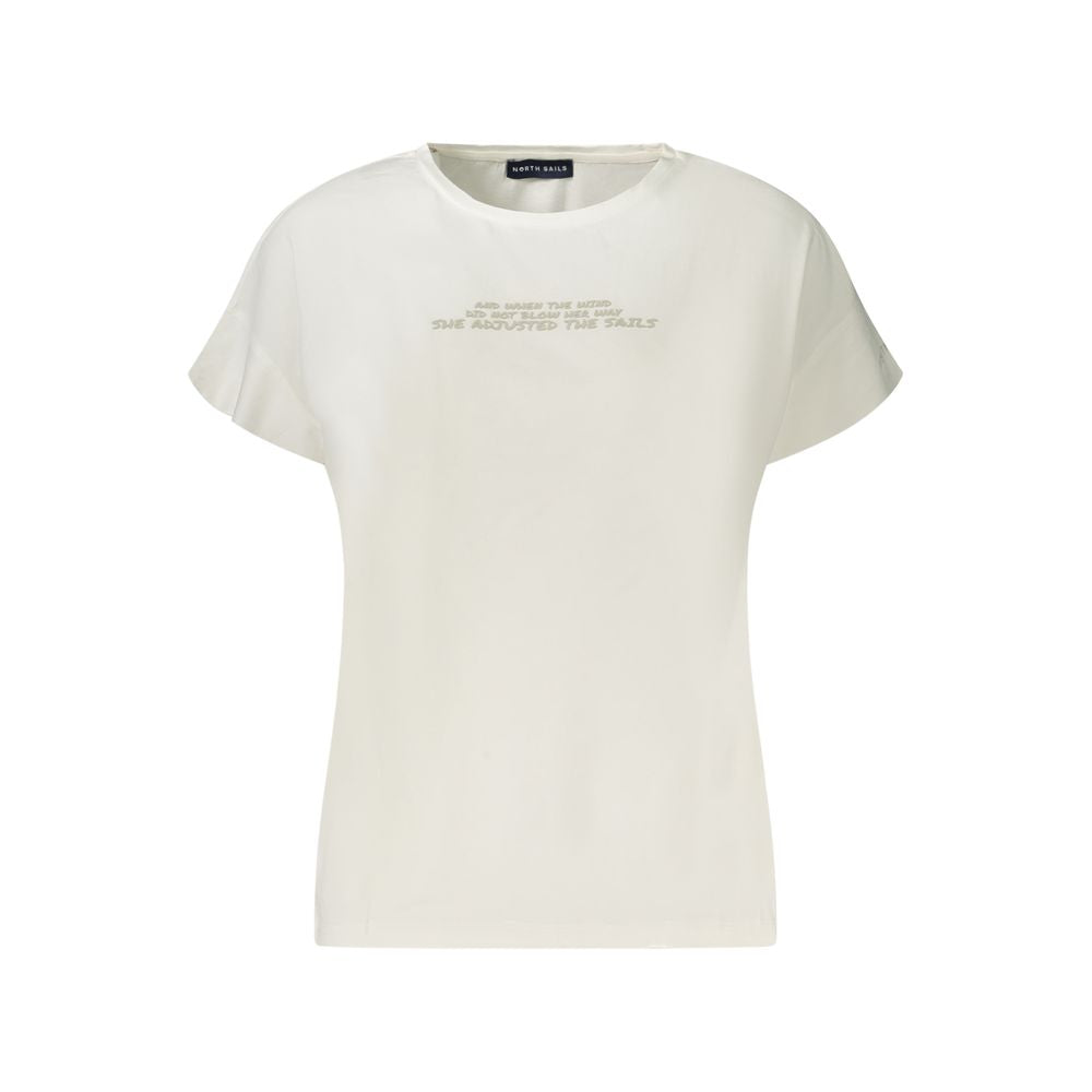 North Sails White Cotton Women T-Shirt | Regal Royce