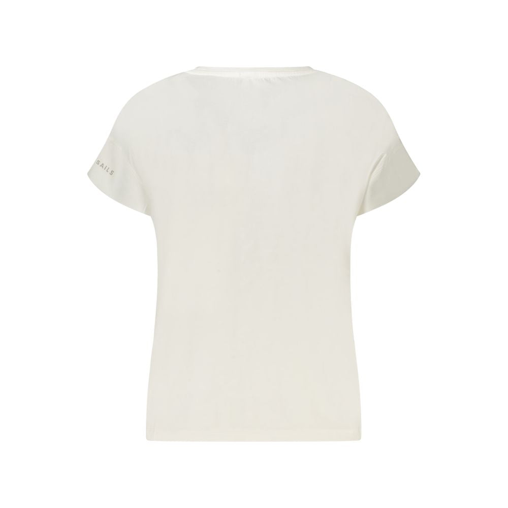 North Sails White Cotton Women T-Shirt | Regal Royce