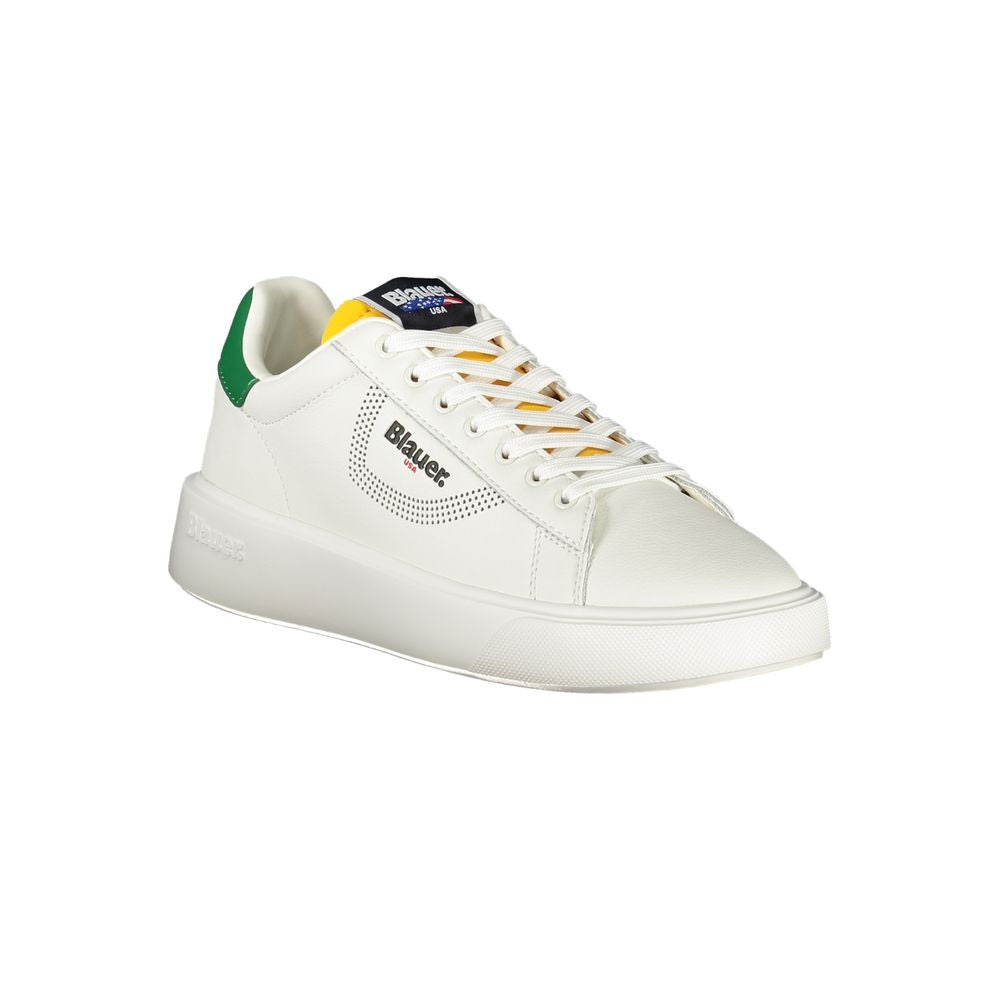 Blauer White Leather Men Sneaker | Regal Royce