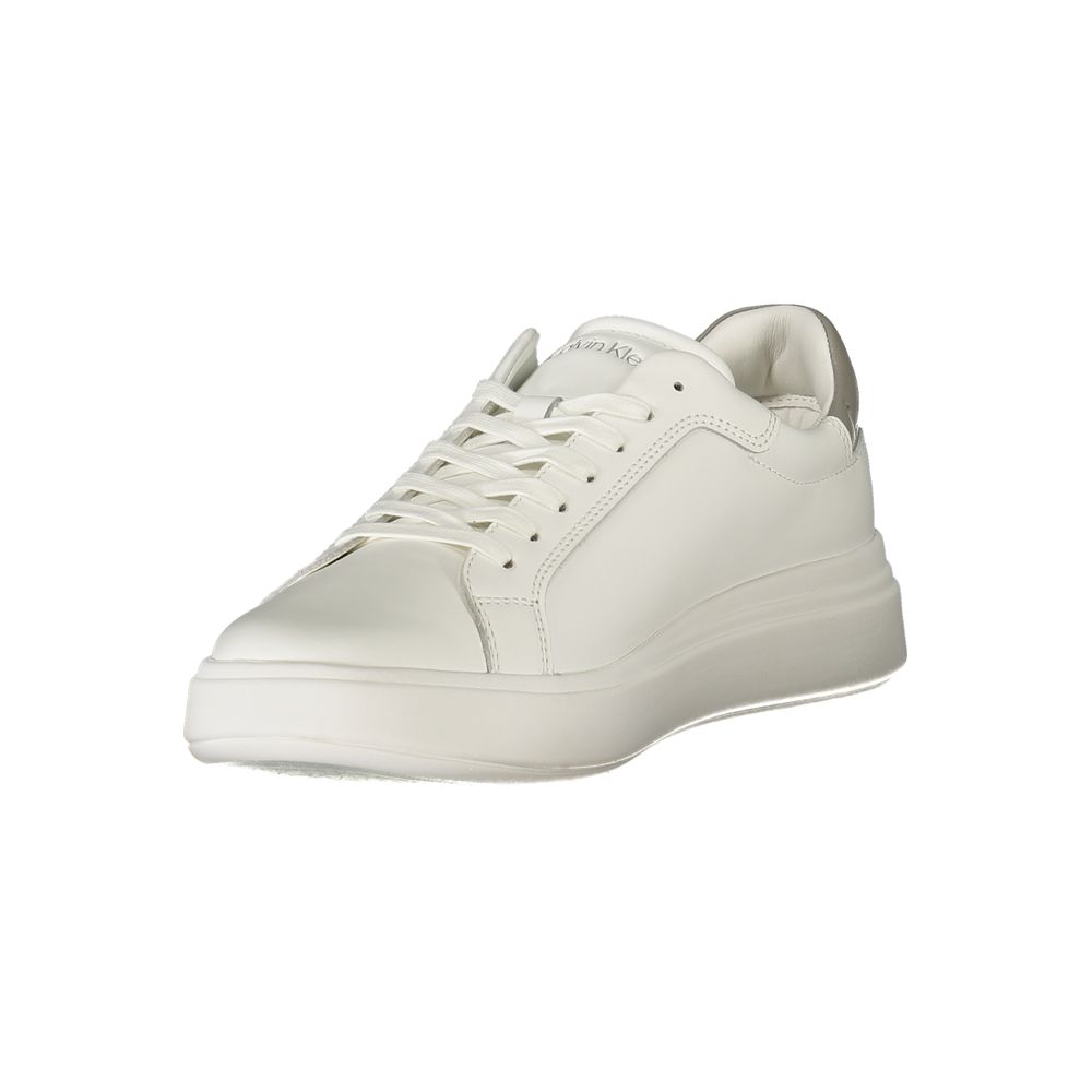 Calvin Klein White Polyurethane Men Sneaker | Regal Royce