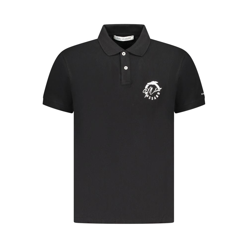 Trussardi Black Cotton Men Polo | Regal Royce