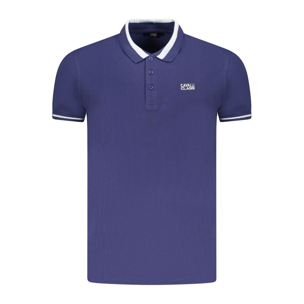 Cavalli Class Blu Cotton Men Polo | Regal Royce