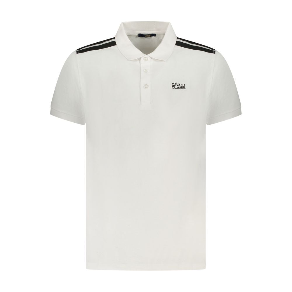 Cavalli Class White Cotton Mens Polo Shirt | Regal Royce