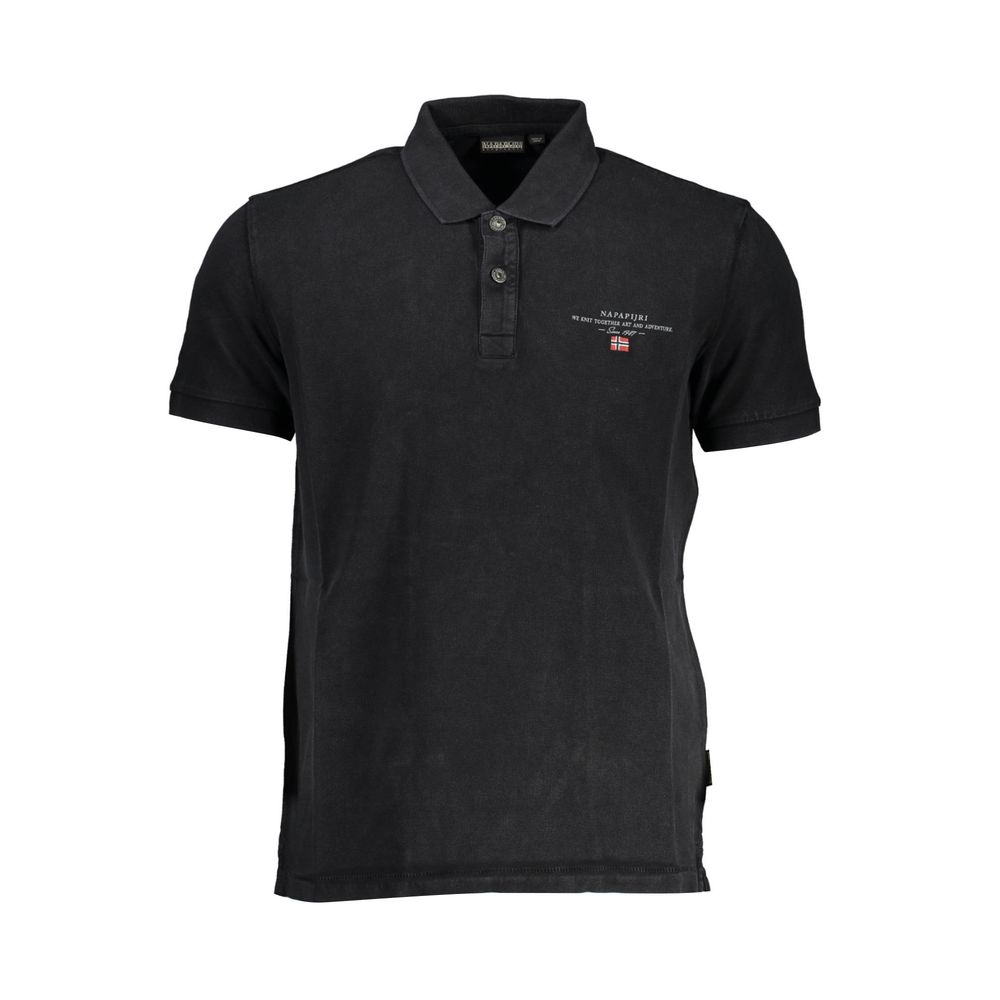 Napapijri Black Cotton Men Polo Shirt | Regal Royce