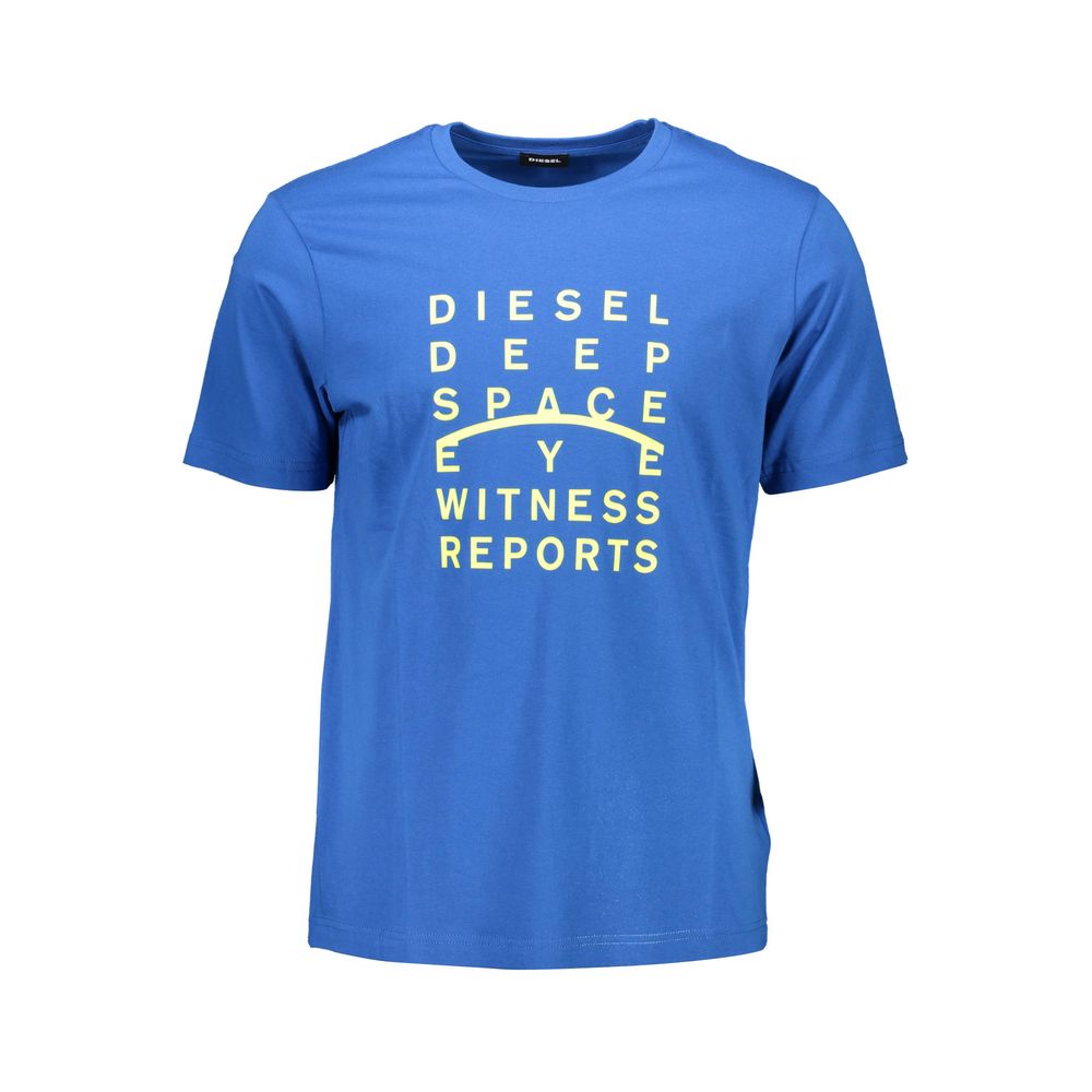 Diesel Blu Cotton Men T-Shirt | Regal Royce