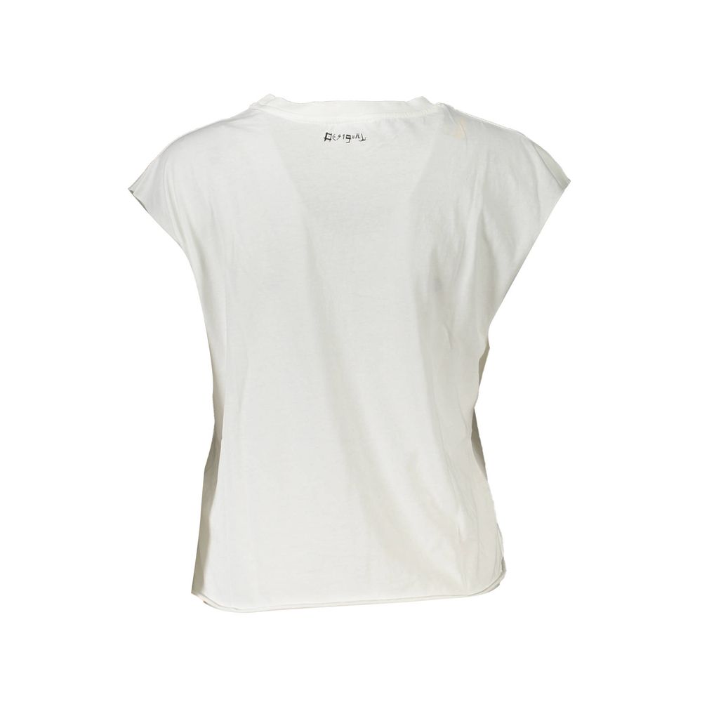 Desigual White Cotton Women Top | Regal Royce