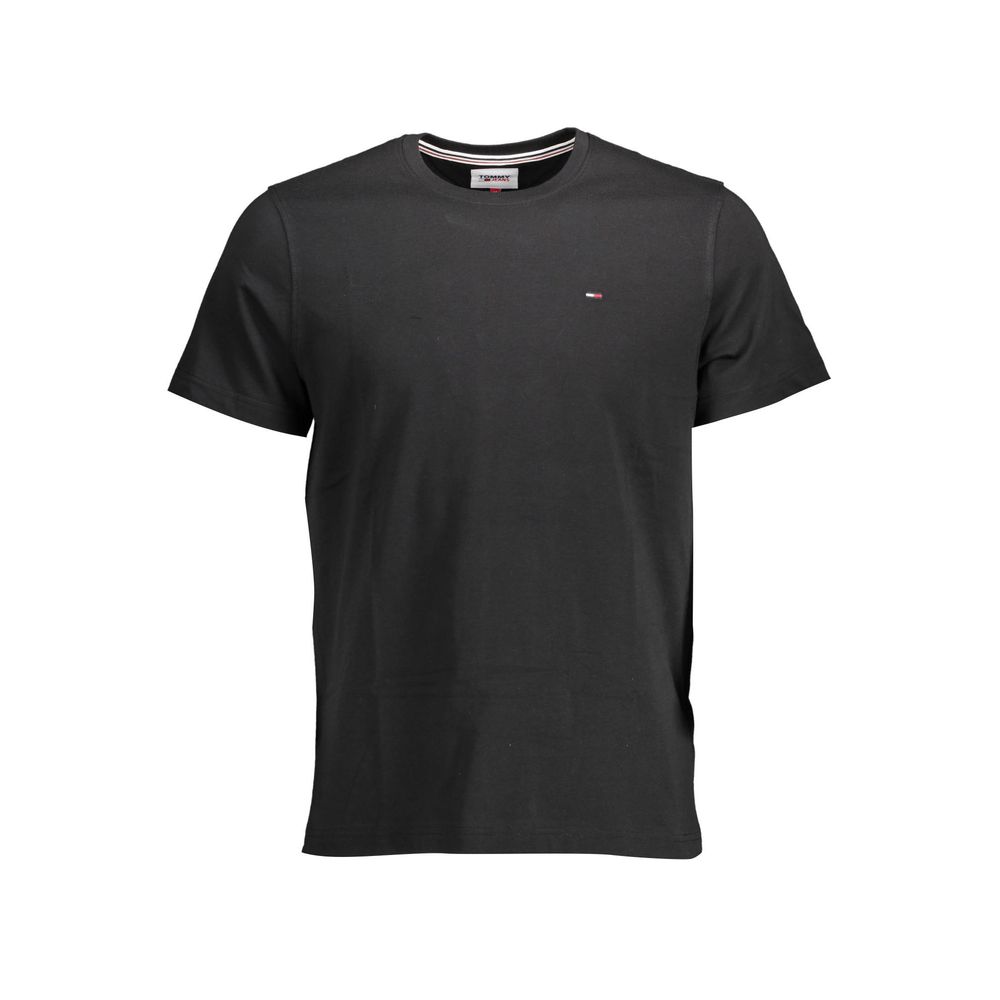 Tommy Hilfiger Black Organic Cotton Men T-Shirt | Regal Royce