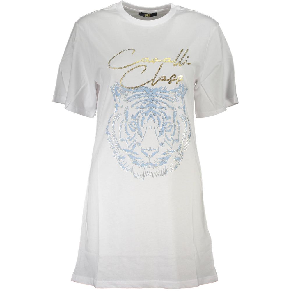 Cavalli Class Bianco Cotton Women T-Shirt | Regal Royce