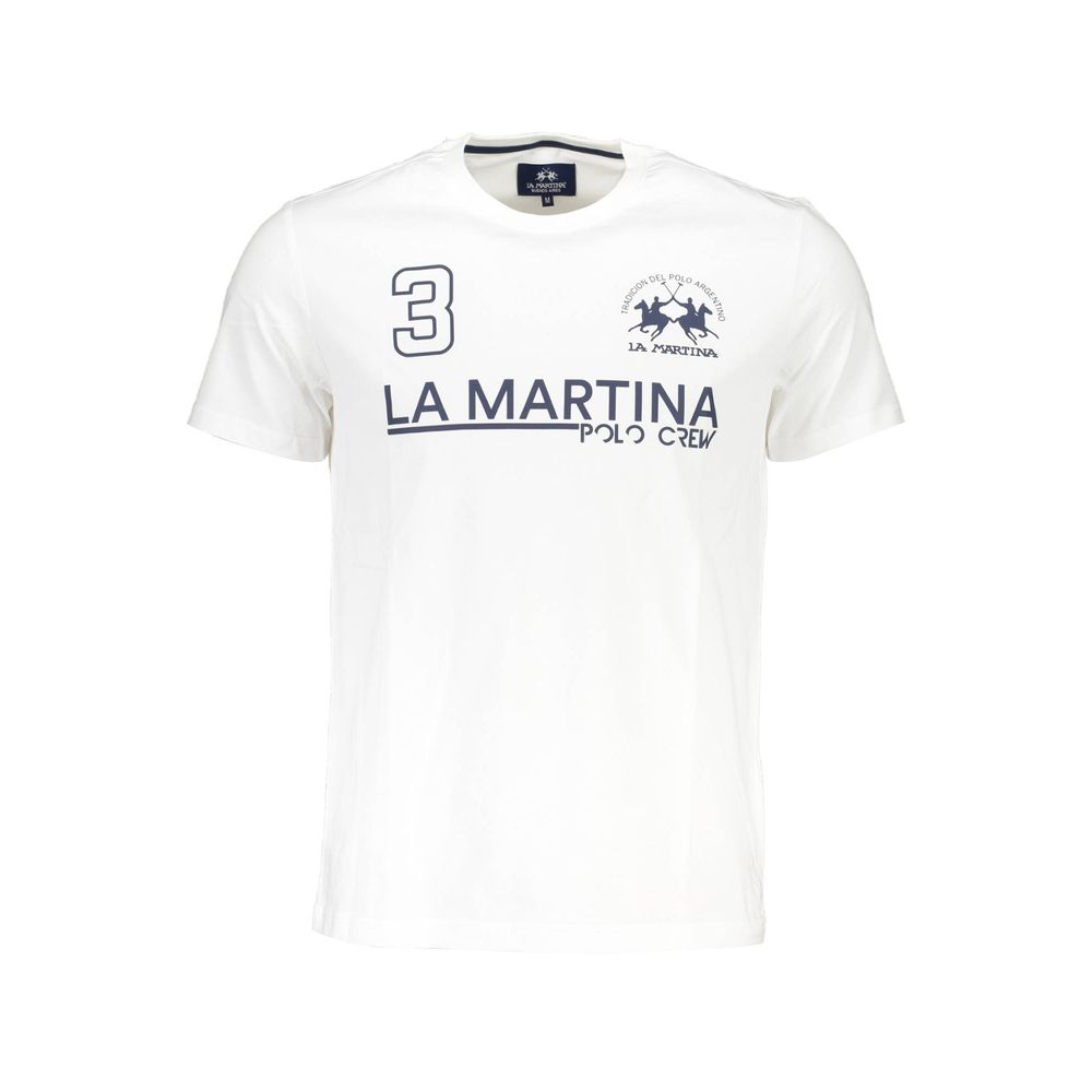 La Martina White Cotton Men's T-Shirt | Regal Royce