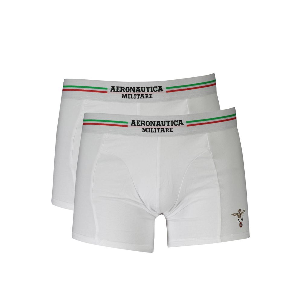 Aeronautica Militare White Cotton Men's Boxer Briefs | Regal Royce