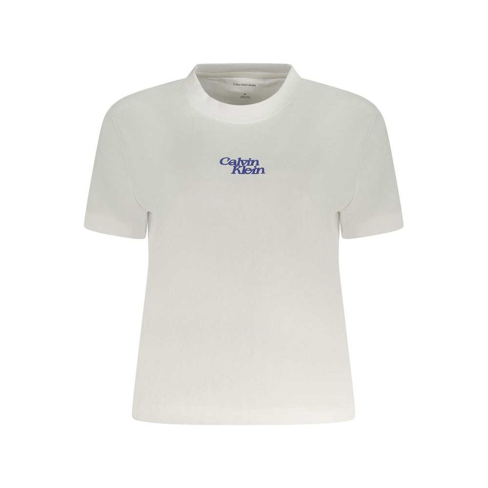 Calvin Klein White Cotton Women T-Shirt | Regal Royce