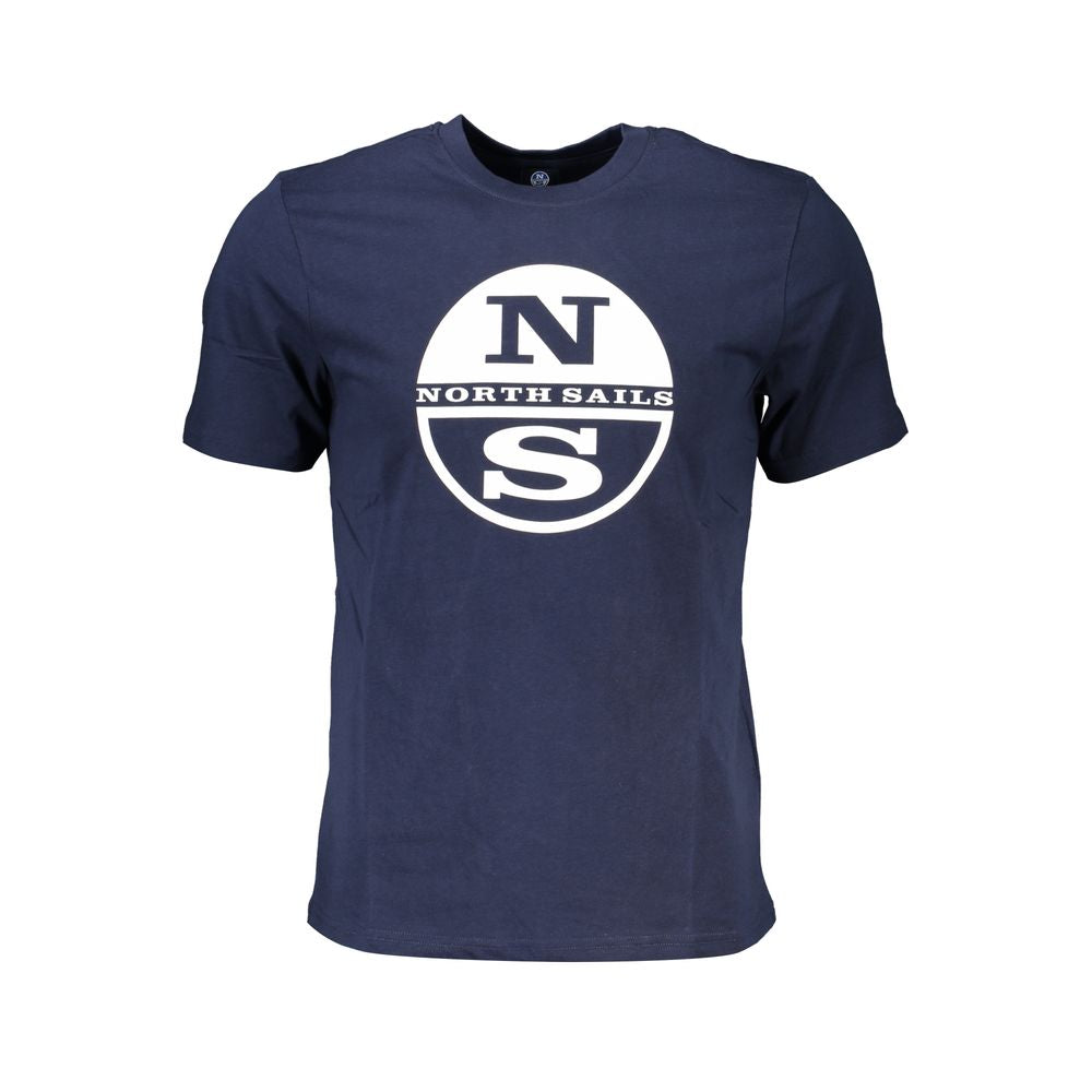 North Sails Blue Cotton Men T-Shirt | Regal Royce