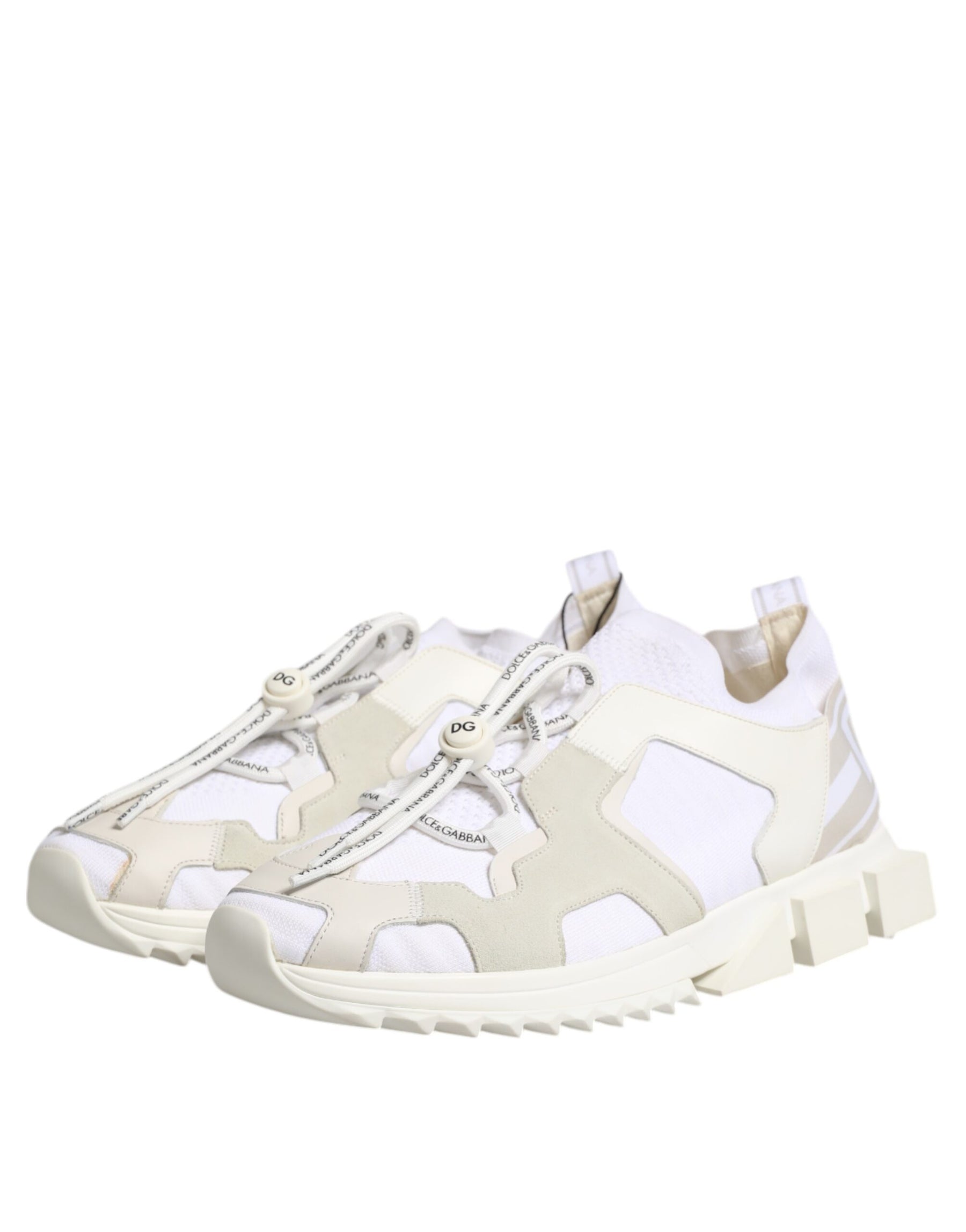 Dolce & Gabbana White Mesh Sorrento Trekking Sneakers Shoes | Regal Royce