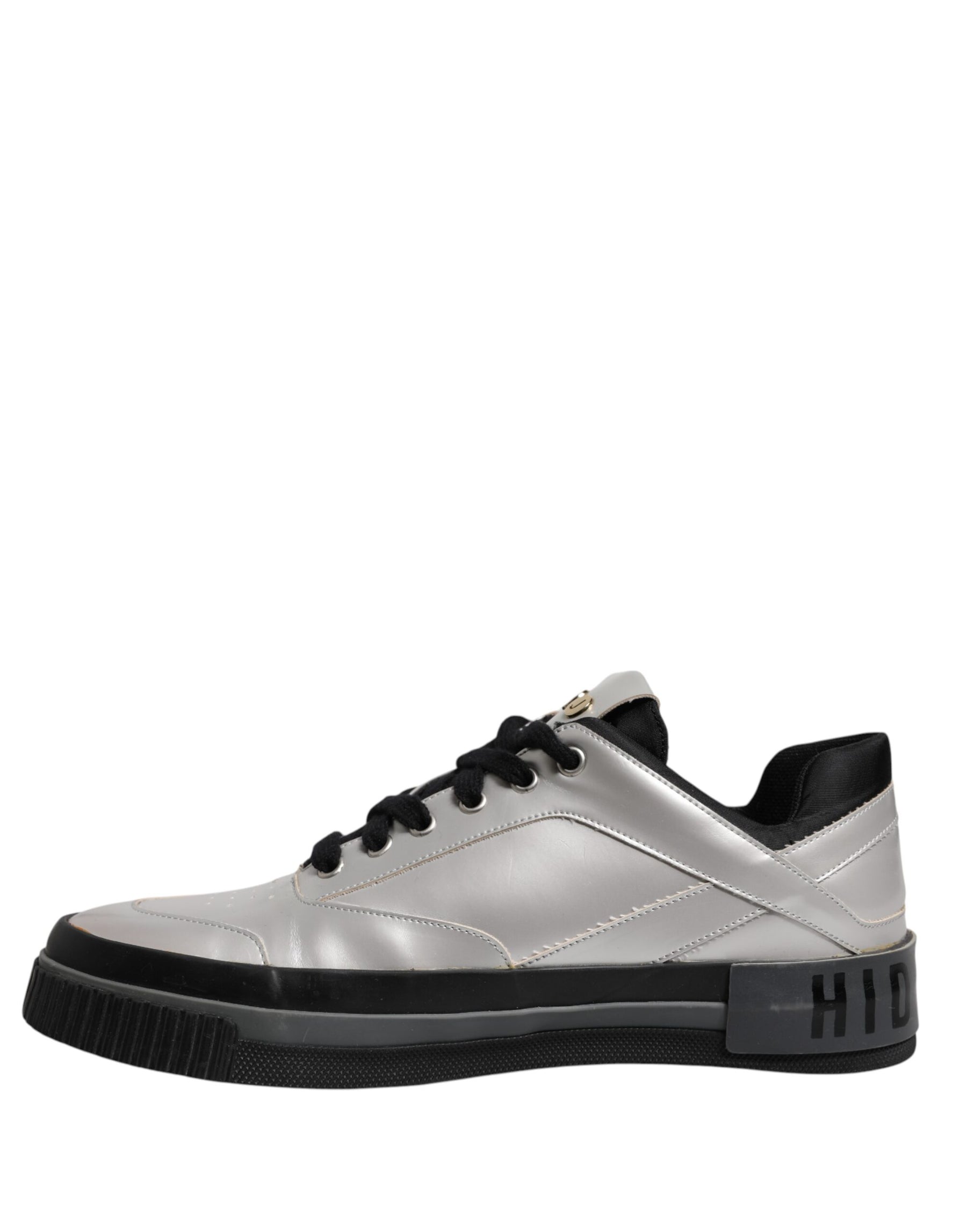 HIDE & JACK Metallic Silver Low Top Lace Up Sneakers Shoes | Regal Royce