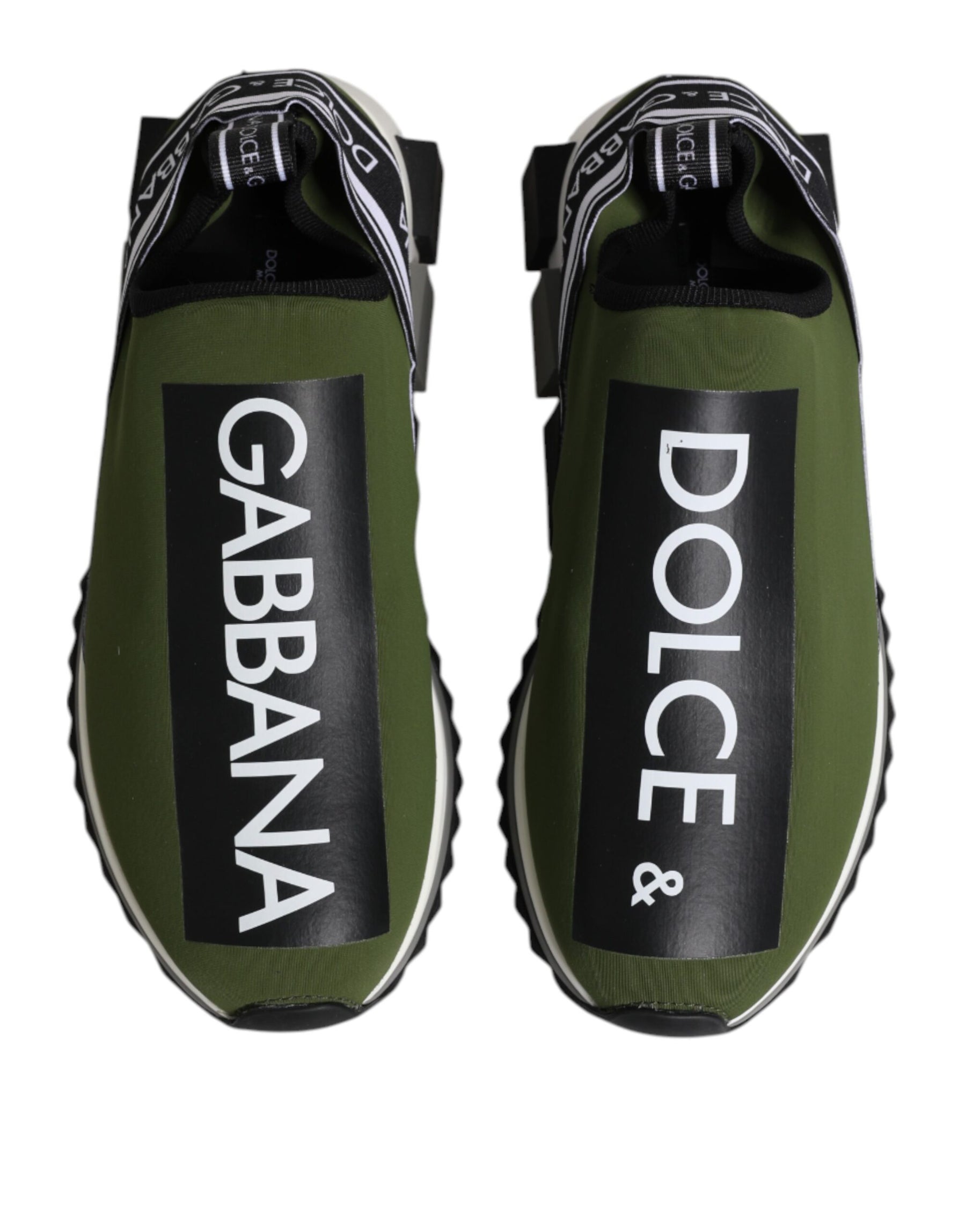 Dolce & Gabbana Green Black Slip On Sorrento Sneakers Shoes | Regal Royce