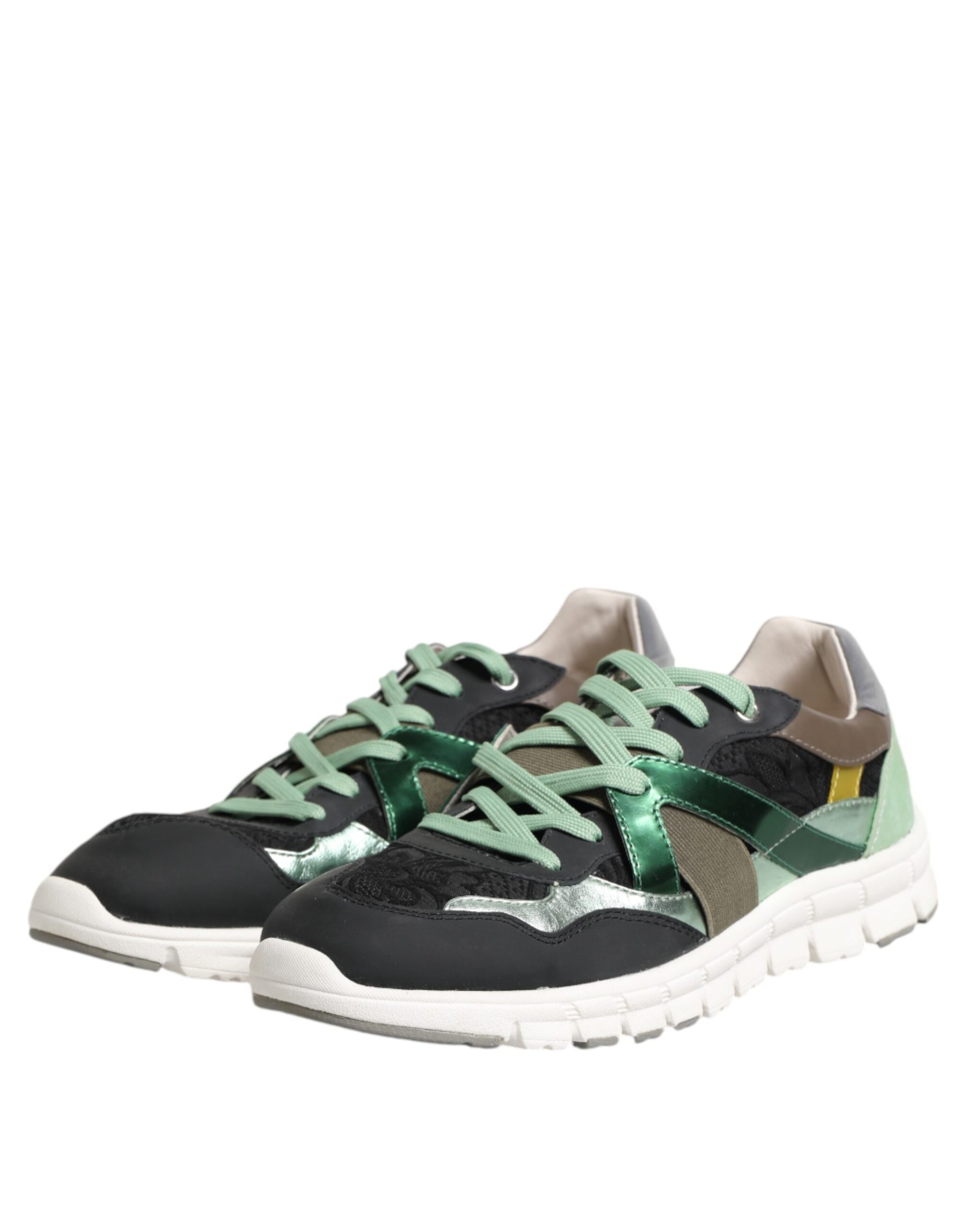 Dolce & Gabbana Multicolor Lace Up Low Top Sneakers Shoes | Regal Royce