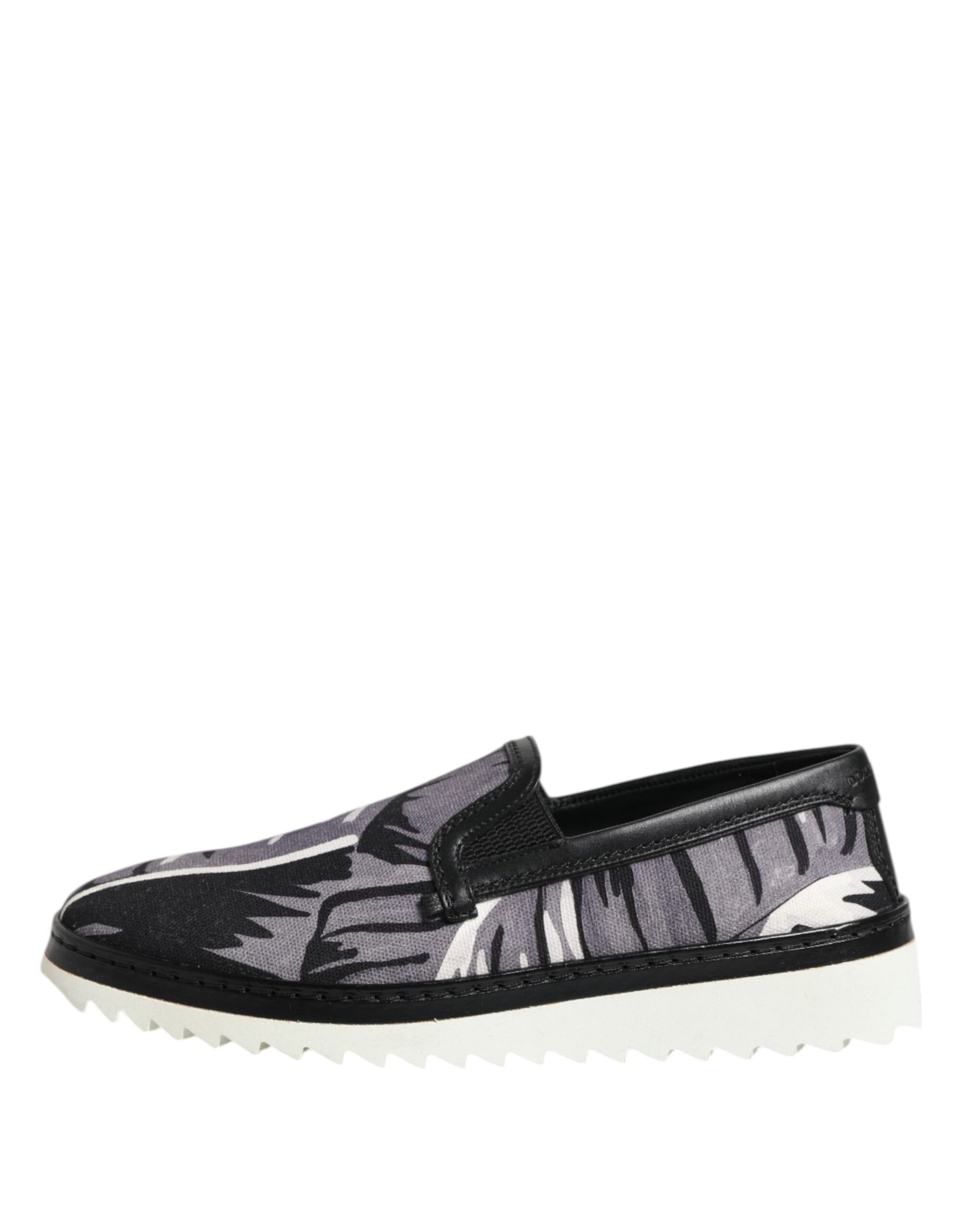 Dolce & Gabbana Black Tropical Slip On Men Sneakers Shoes | Regal Royce