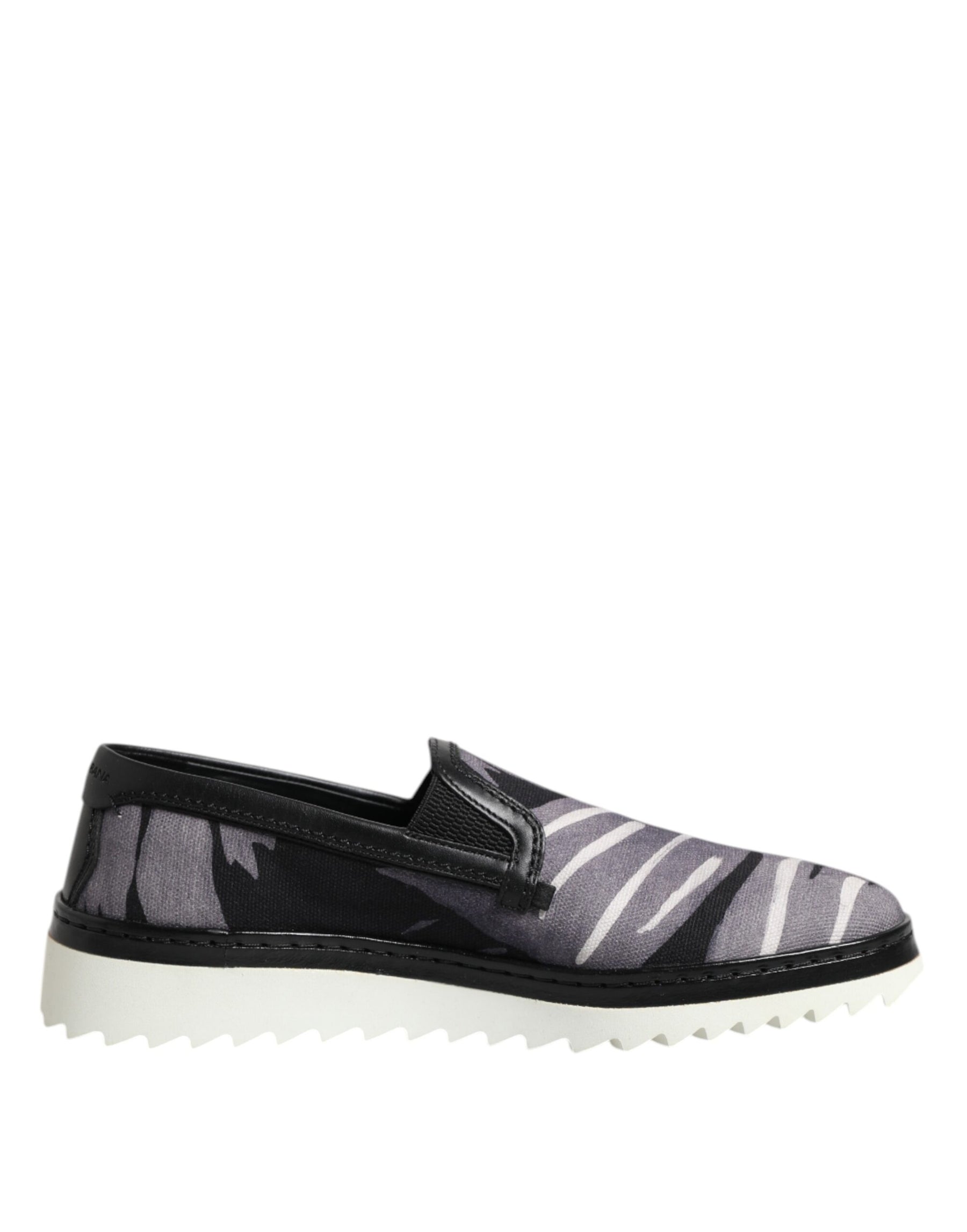 Dolce & Gabbana Black Tropical Slip On Men Sneakers Shoes | Regal Royce