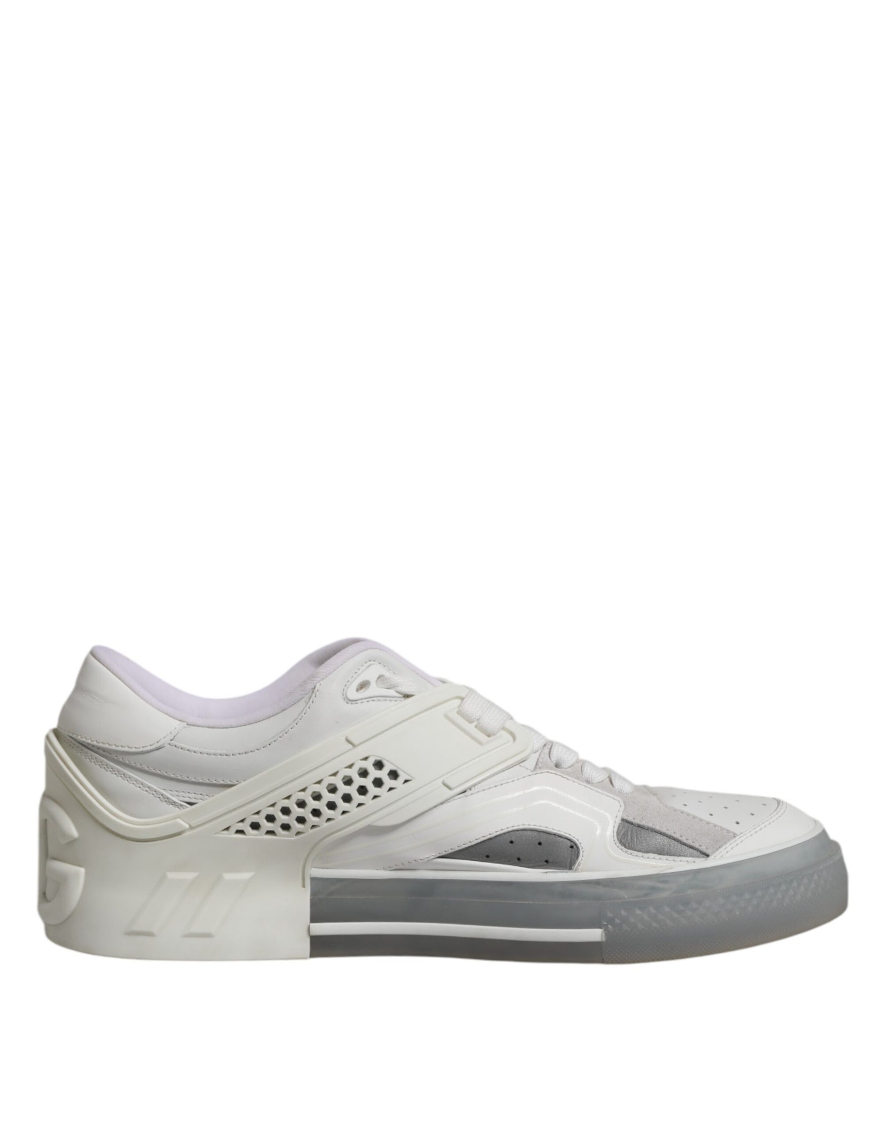 Dolce & Gabbana White Low Top DG Embossed Men Sneakers Shoes | Regal Royce