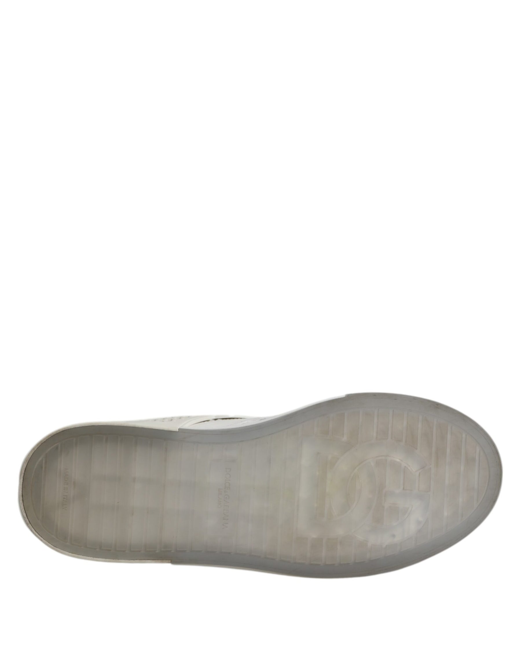 Dolce & Gabbana White Low Top DG Embossed Men Sneakers Shoes | Regal Royce