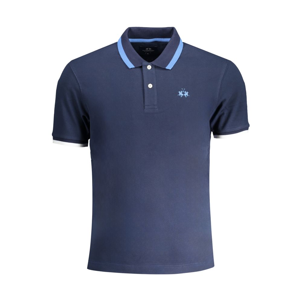 La Martina Blue Cotton Men Polo Shirt | Regal Royce