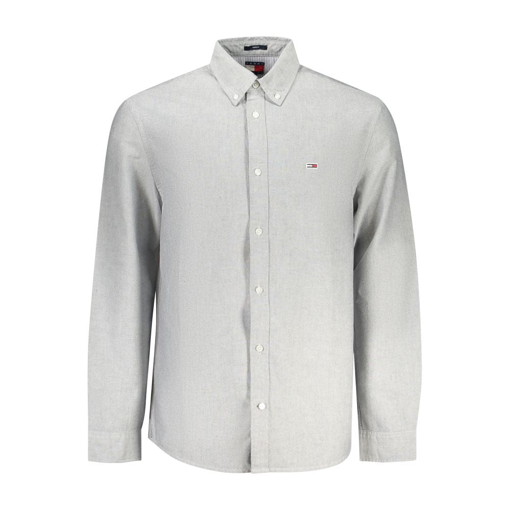 Tommy Hilfiger Grigio Cotton Men Shirt | Regal Royce
