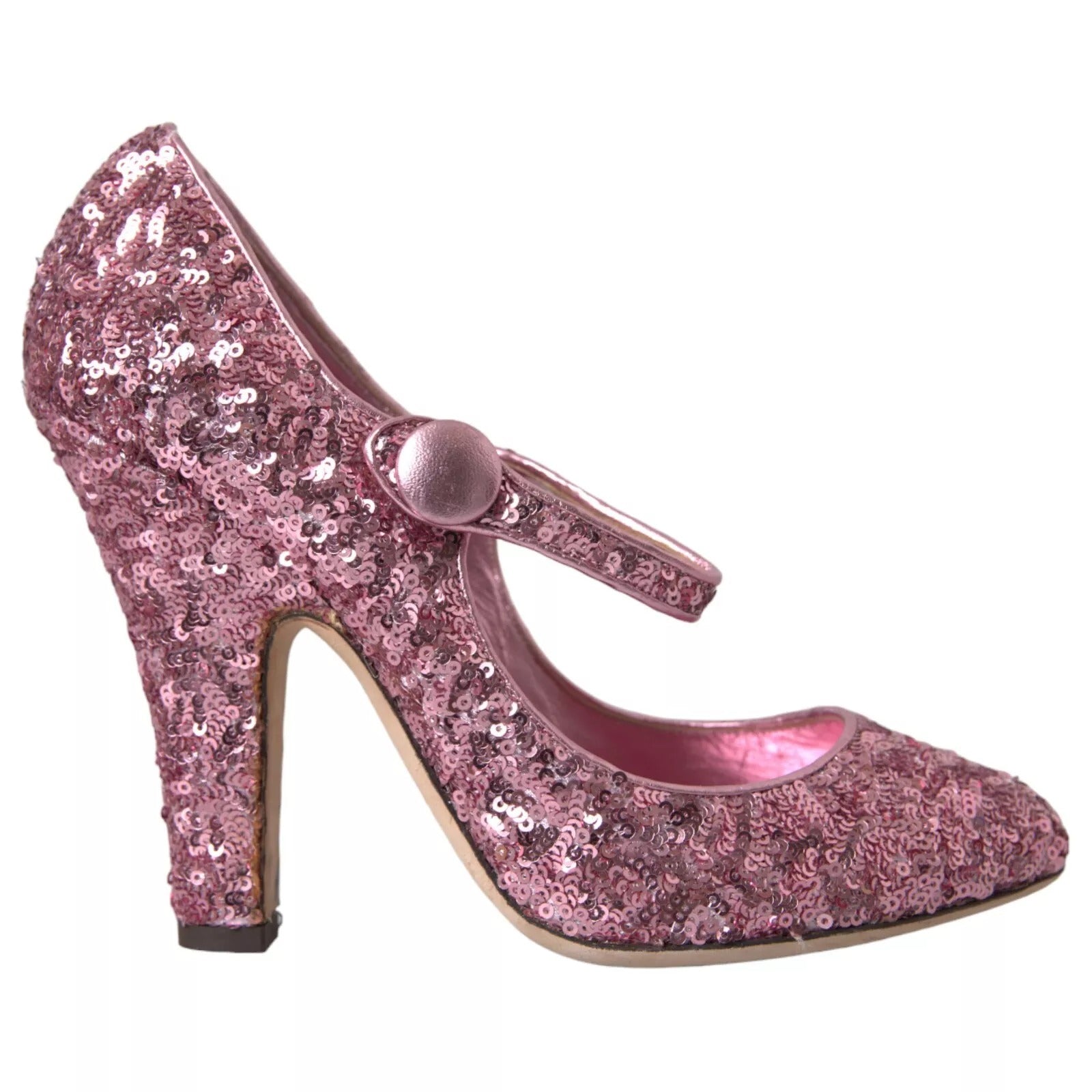 Dolce & Gabbana Pink Sequin Mary Jane Pumps High Heels Shoes | Regal Royce