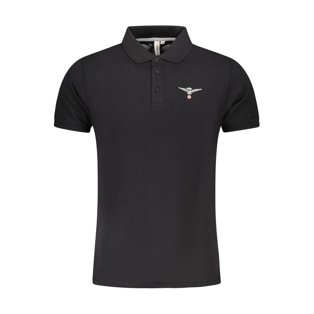 Accademia Militare Black Cotton Men Polo | Regal Royce