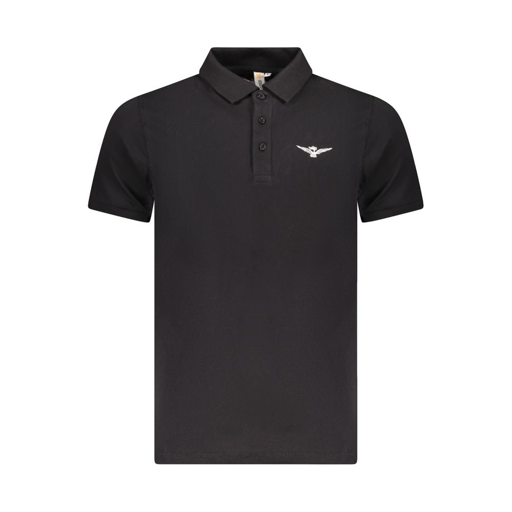Accademia Militare Black Cotton Men Polo | Regal Royce