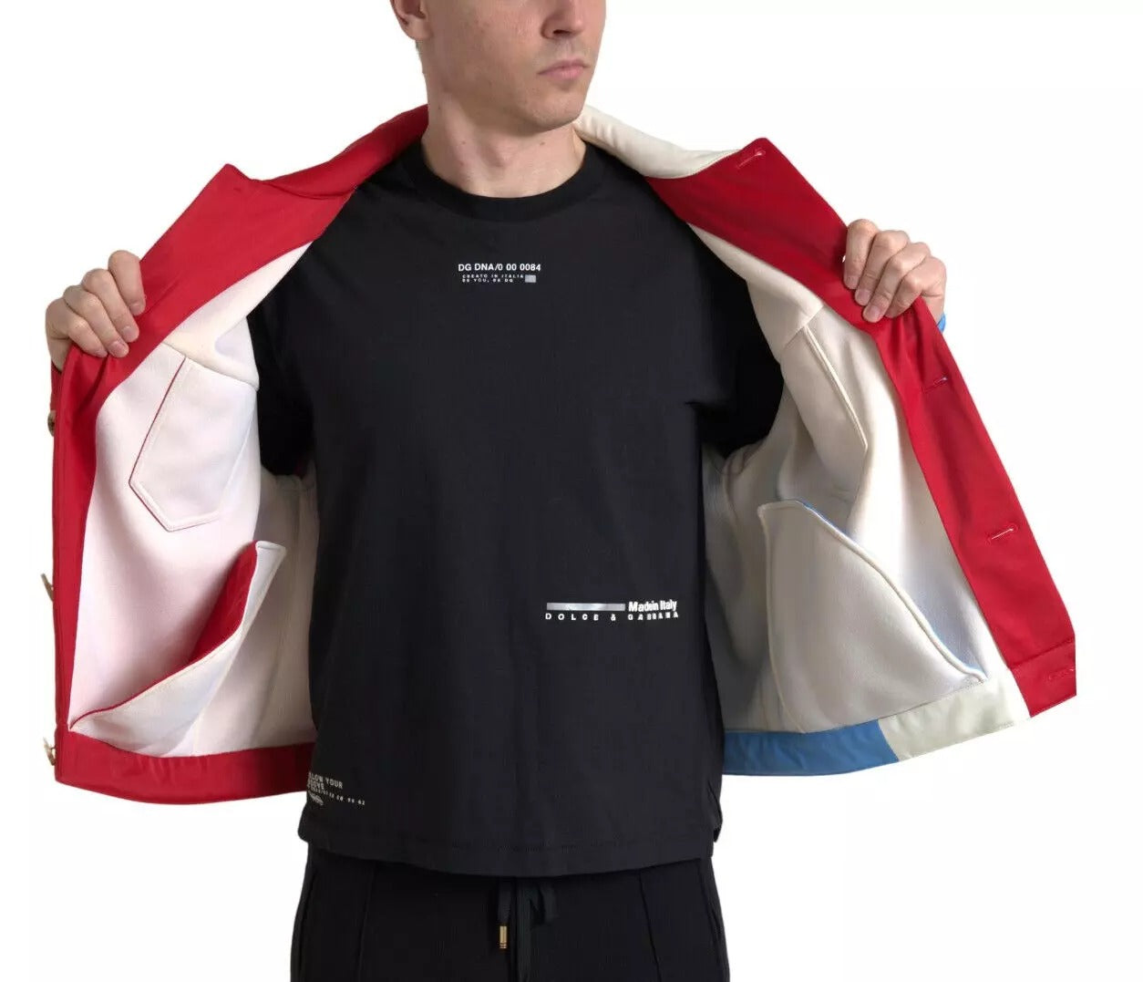 Dolce & Gabbana Multicolor Polyester Collar Short Jacket | Regal Royce