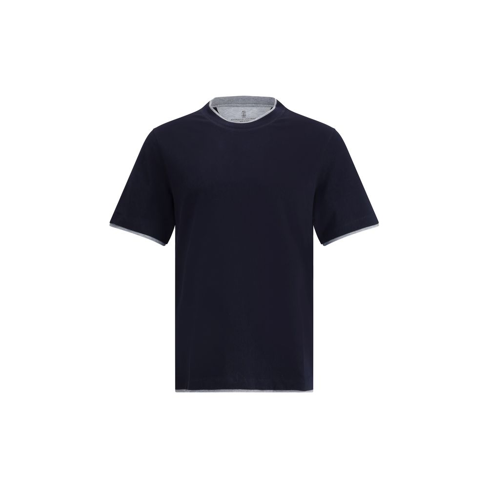 Brunello Cucinelli Blue Cotton T-Shirt