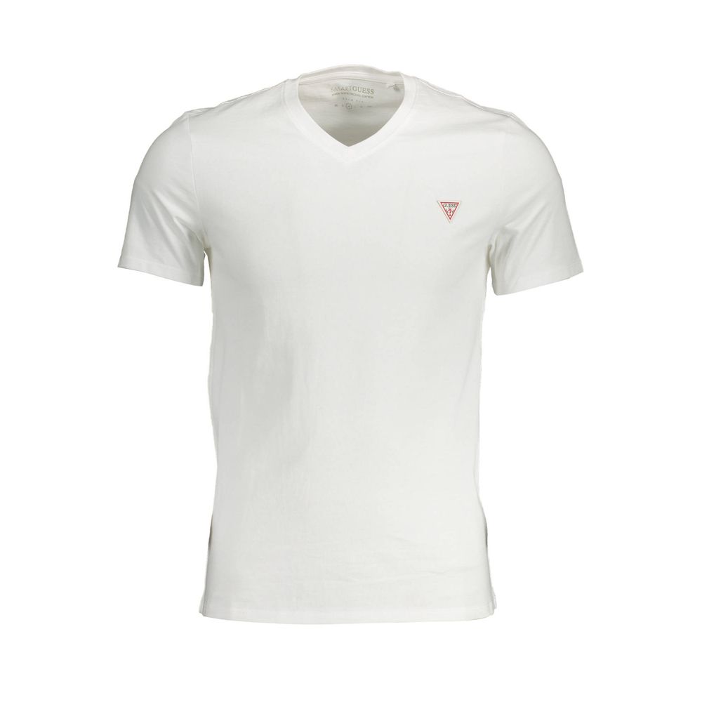 Guess Jeans White Cotton Men T-Shirt | Regal Royce
